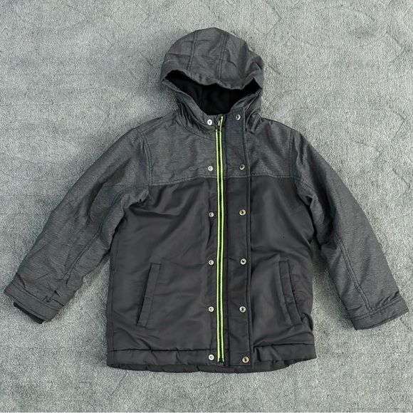 Old Navy Hooded Winter Puffer Coat Full Zip & Buttons Size M(8) Dark/Light Grey - Picture 3 of 8